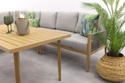 GI Sardinia lounge-dining set (5-delig) - Aluminium Teak look/Zand