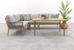 GI Sardinia lounge-dining set (5-delig) - Aluminium Teak look/Zand