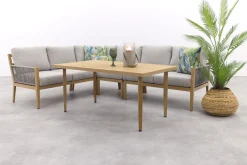 GI Sardinia lounge-dining set (5-delig) - Aluminium Teak look/Zand