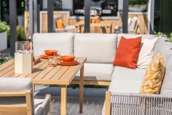 GI Sardinia lounge-dining set aluminium (7-delig) - Teak look/Zand