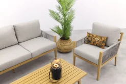 GI Sardinia stoel-bank loungeset (4-delig) - Aluminium Teak look/Zand OP=OP