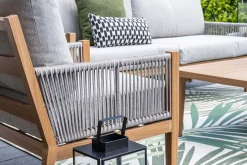 GI Sardinia stoel-bank loungeset (4-delig) - Aluminium Teak look/Zand OP=OP