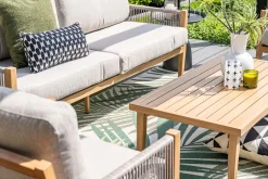 GI Sardinia stoel-bank loungeset (4-delig) - Aluminium Teak look/Zand OP=OP
