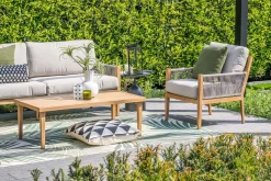 GI Sardinia stoel-bank loungeset (4-delig) - Aluminium Teak look/Zand OP=OP