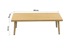 GI Sardinia stoel-bank loungeset (4-delig) - Aluminium Teak look/Zand OP=OP