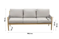 GI Sardinia stoel-bank loungeset (4-delig) - Aluminium Teak look/Zand OP=OP