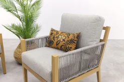GI Sardinia stoel-bank loungeset (4-delig) - Aluminium Teak look/Zand OP=OP