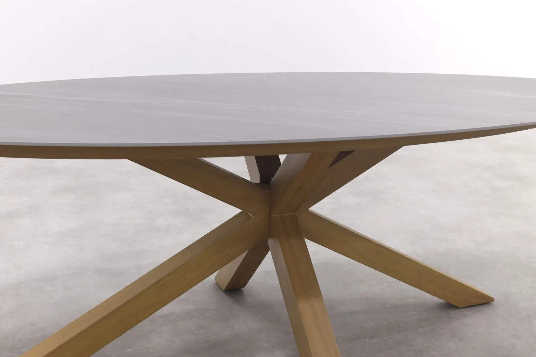 GI Scotland ovale tuintafel 230x115 cm. - Teak look (OP=OP)