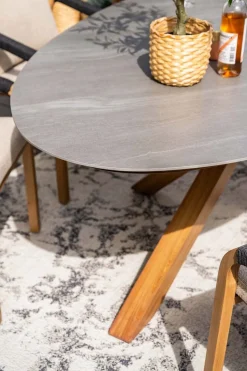 GI Scotland ovale tuintafel 230x115 cm. - Teak look (OP=OP)