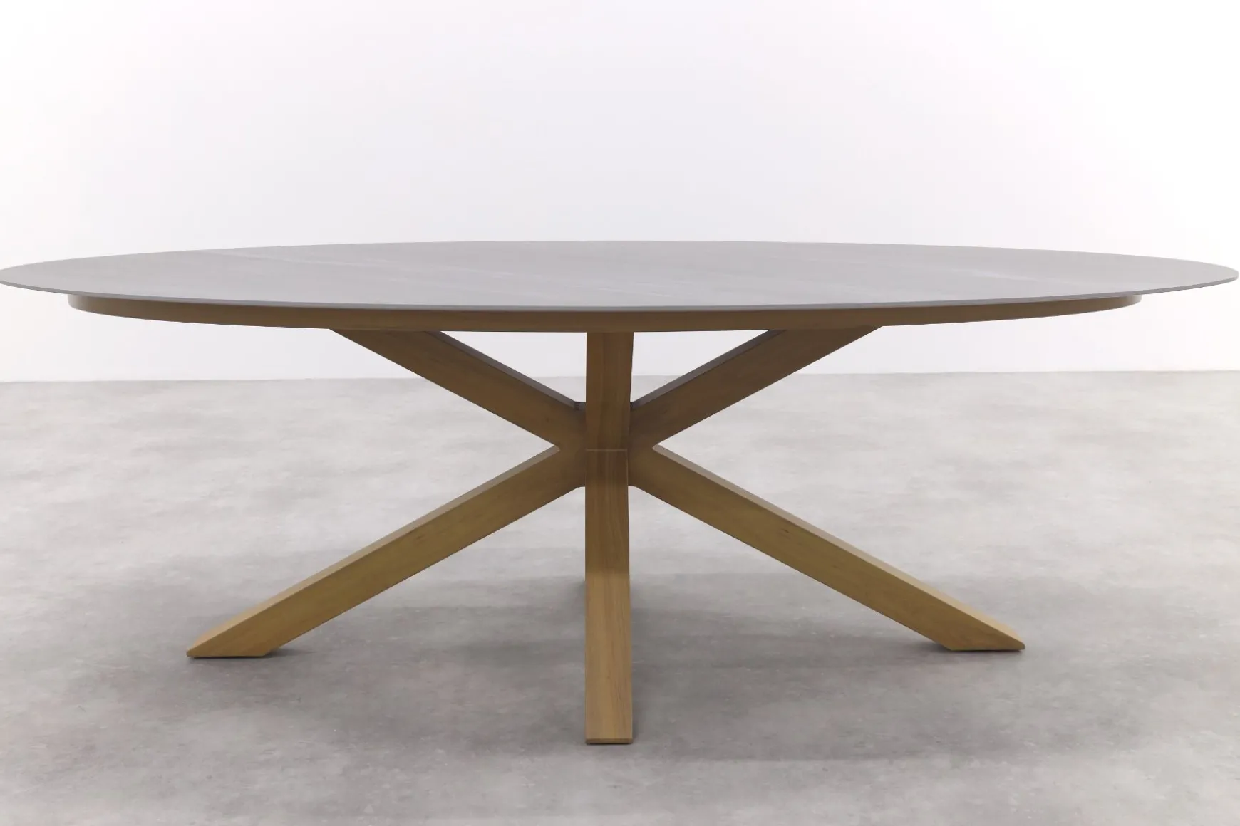 GI Scotland ovale tuintafel 230x115 cm. - Teak look (OP=OP)