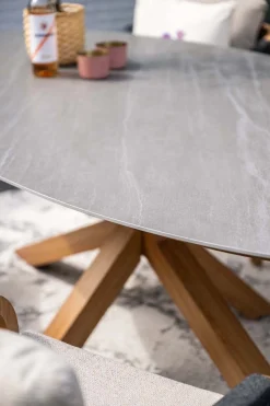 GI Scotland ovale tuintafel 230x115 cm. - Teak look (OP=OP)