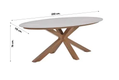 GI Scotland ovale tuintafel 230x115 cm. - Teak look (OP=OP)