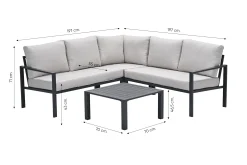 GI Springs aluminium loungeset - Carbon black