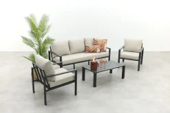 GI Springs aluminium stoel-bank loungeset - Carbon black