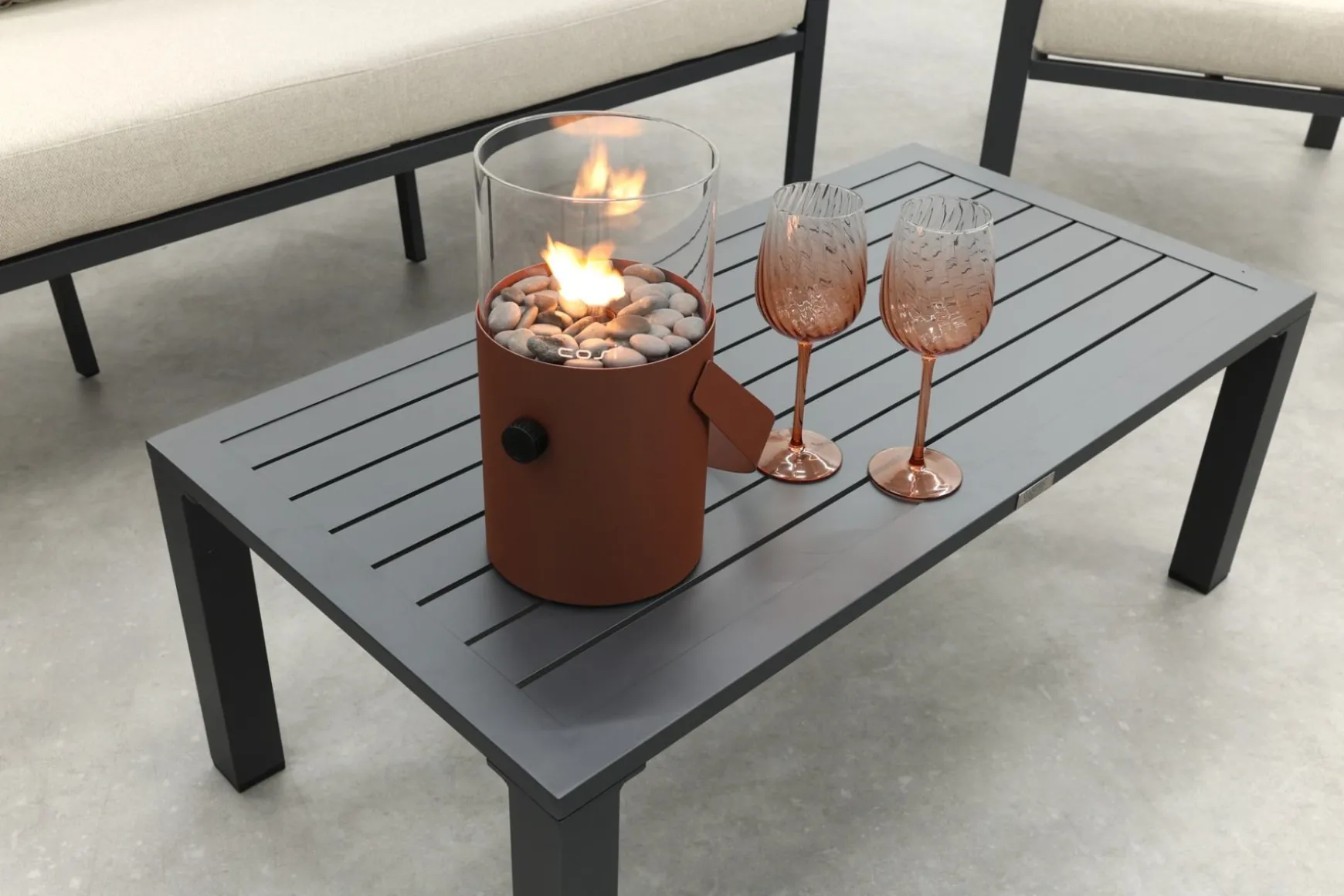 GI Springs aluminium stoel-bank loungeset - Carbon black