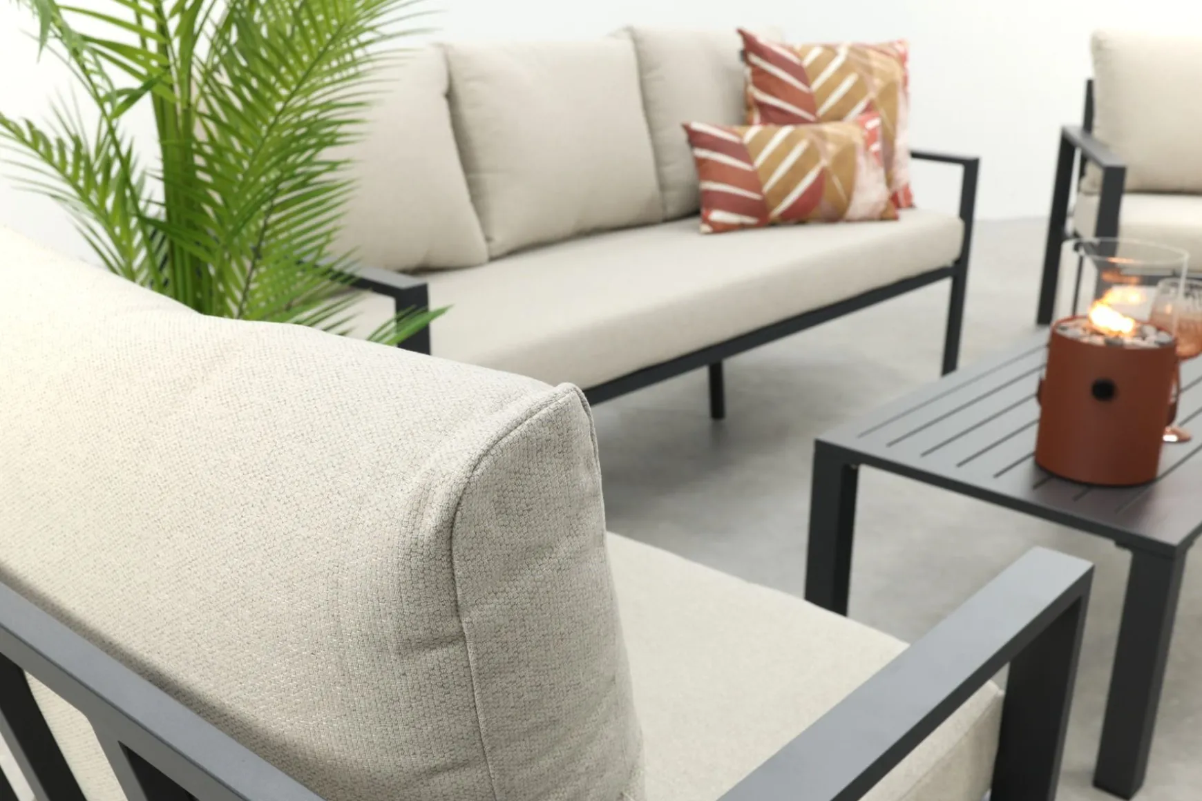 GI Springs aluminium stoel-bank loungeset - Carbon black