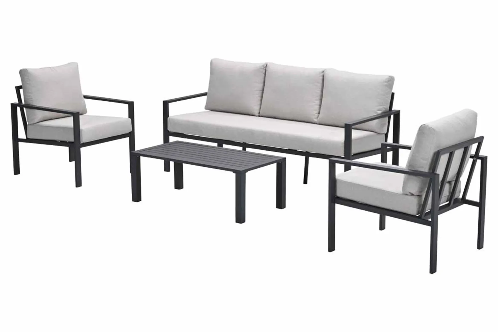 GI Springs aluminium stoel-bank loungeset - Carbon black