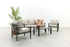 GI Springs aluminium stoel-bank loungeset - Carbon black