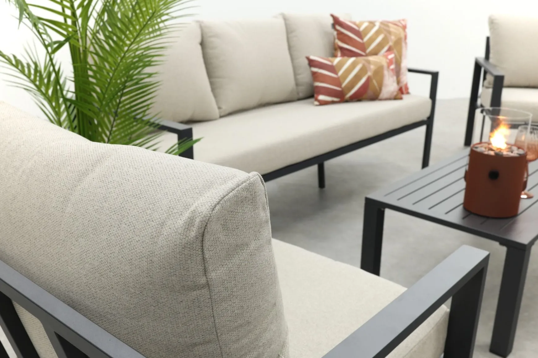 GI Springs aluminium stoel-bank loungeset - Carbon black