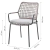 GI Swifty/Ponto stapelbare tuinset voor 6 personen 220x100 cm. - Antraciet