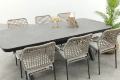 GI Swifty/Ponto stapelbare tuinset voor 6 personen 220x100 cm. - Antraciet