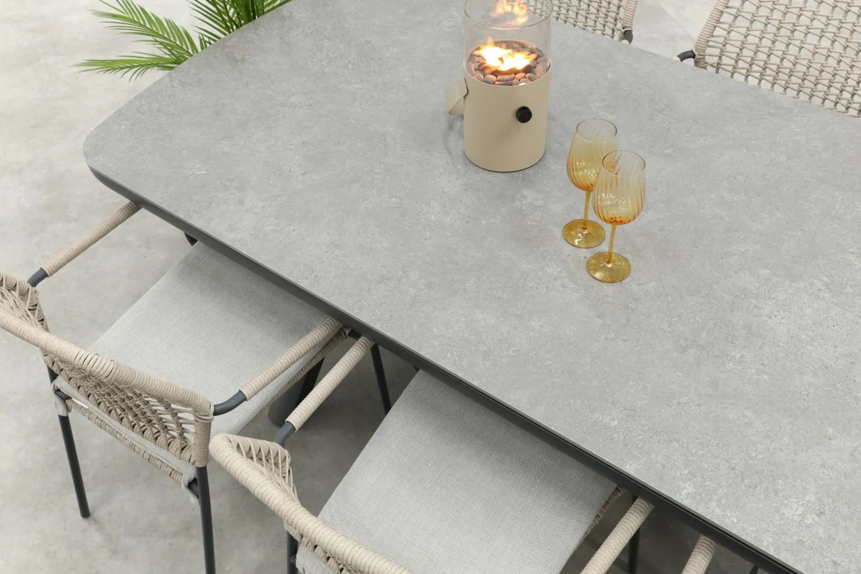 GI Swifty/Ponto stapelbare tuinset voor 6 personen 220x100 cm. - Antraciet