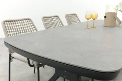 GI Swifty/Ponto stapelbare tuinset voor 6 personen 220x100 cm. - Antraciet