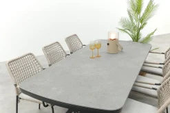 GI Swifty/Ponto stapelbare tuinset voor 6 personen 220x100 cm. - Antraciet