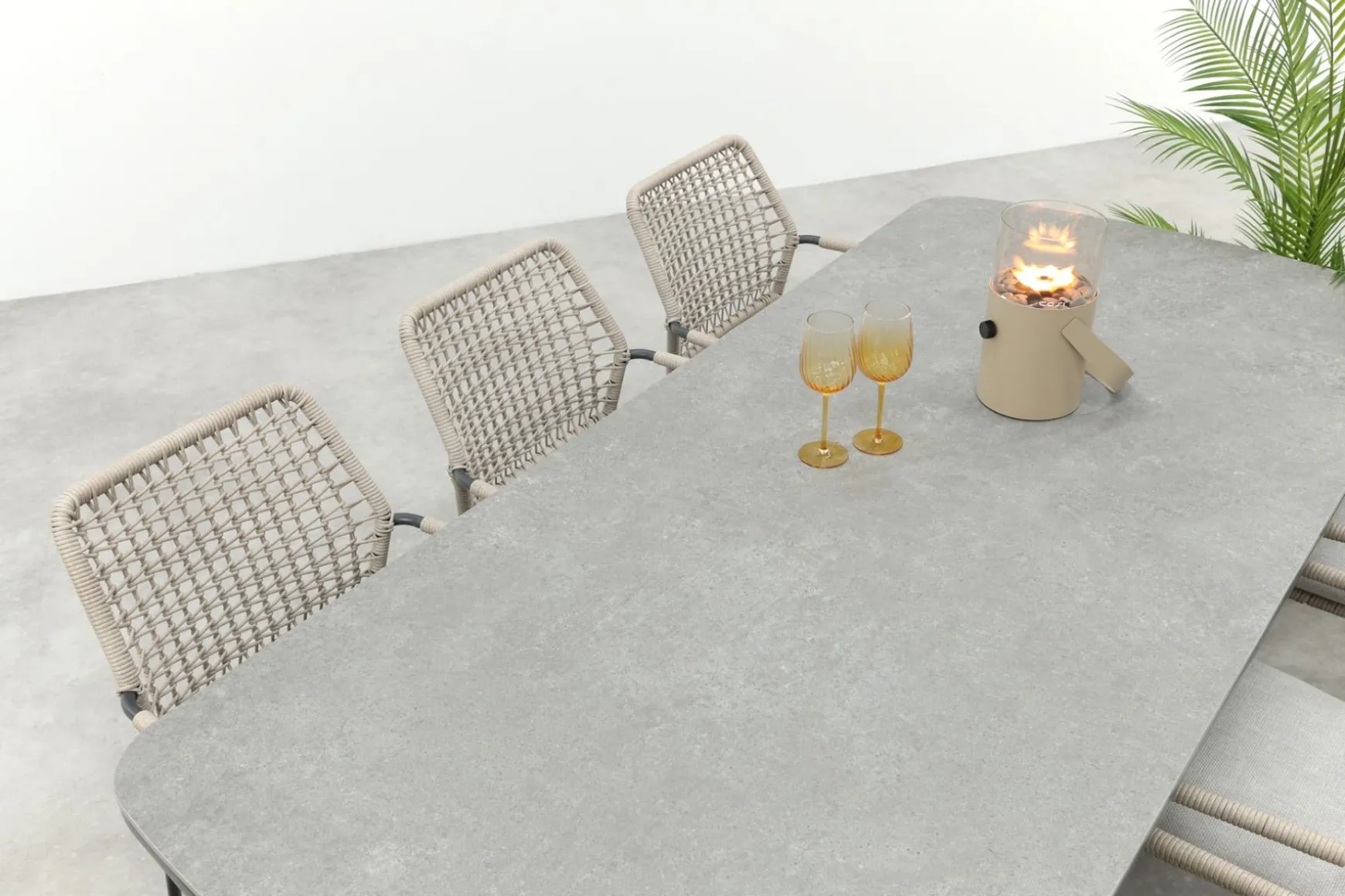 GI Swifty/Ponto stapelbare tuinset voor 6 personen 220x100 cm. - Antraciet