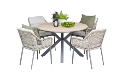 GI Toledo/Edison Ø122 cm. (5-delig) - ronde tuinset