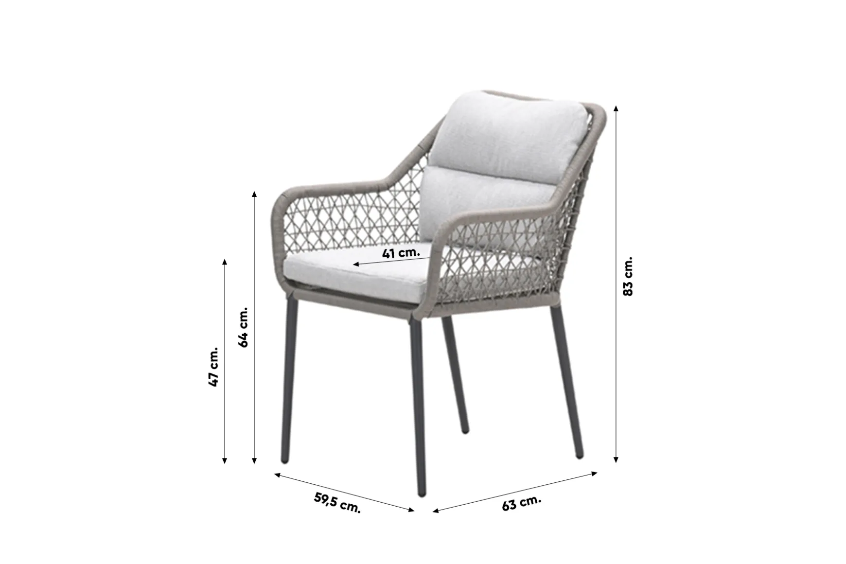 GI Toledo/Edison Ø122 cm. (5-delig) - ronde tuinset