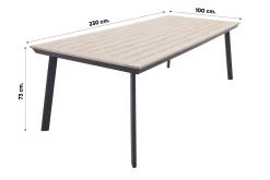 GI Vigo Dining tuintafel 230x100 cm. - Light Teak look