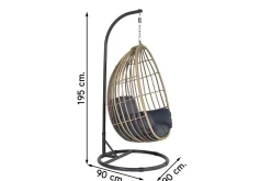 Hangstoel Panama swing egg - natural rotan