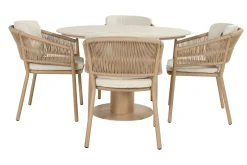 Hartman Altea/Girona ronde tuinset voor 4 personen 120 cm. - Cappuccino