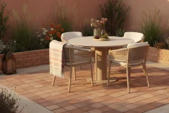 Hartman Altea/Girona ronde tuinset voor 4 personen 120 cm. - Cappuccino