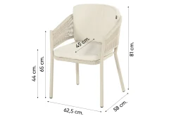 Hartman Altea/Girona ronde tuinset voor 4 personen 120 cm. - Sand