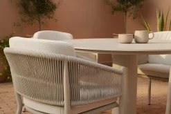 Hartman Altea/Valencia ovale tuinset voor 6 personen 220x100 cm. - Cappuccino