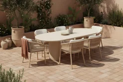 Hartman Altea/Valencia ovale tuinset voor 6 personen 220x100 cm. - Cappuccino