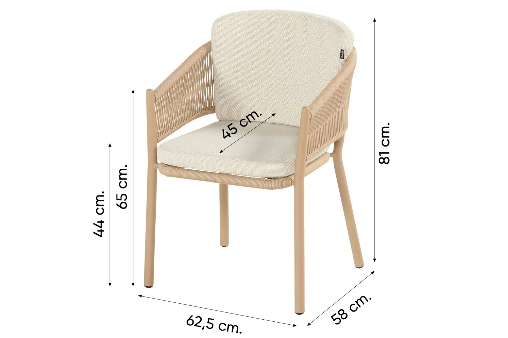 Hartman Altea/Valencia ovale tuinset voor 6 personen 220x100 cm. - Cappuccino