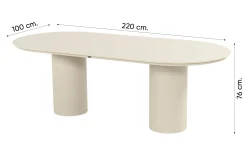 Hartman Altea/Valencia ovale tuinset voor 6 personen 220x100 cm. - Sand