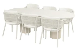 Hartman Altea/Valencia ovale tuinset voor 6 personen 220x100 cm. - Sand