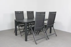 Hartman Aruba/Alma 4-persoons verstelbare tuinset 160x90 cm. - Antraciet