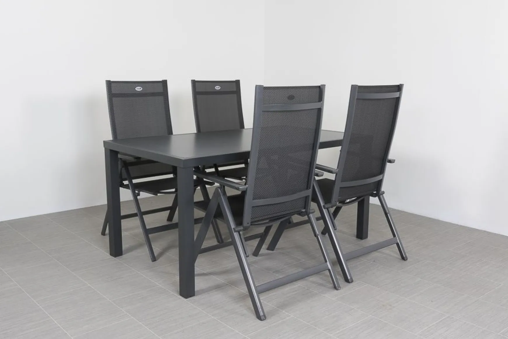 Hartman Aruba/Alma 4-persoons verstelbare tuinset 160x90 cm. - Antraciet