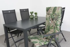Hartman Aruba/Alma 4-persoons verstelbare tuinset 160x90 cm. - Antraciet