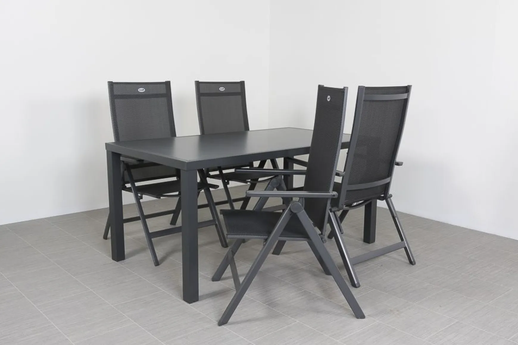 Hartman Aruba/Alma 4-persoons verstelbare tuinset 160x90 cm. - Antraciet