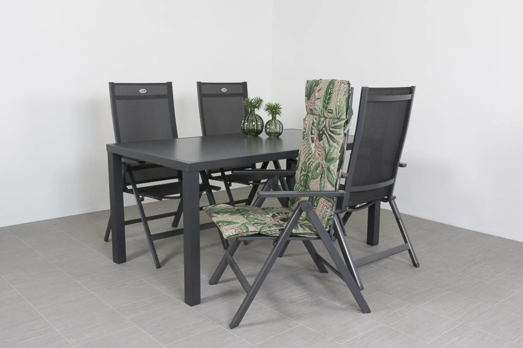 Hartman Aruba/Alma 4-persoons verstelbare tuinset 160x90 cm. - Antraciet