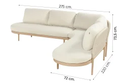 Hartman Bilbao ronde hoekbank - Cappuccino