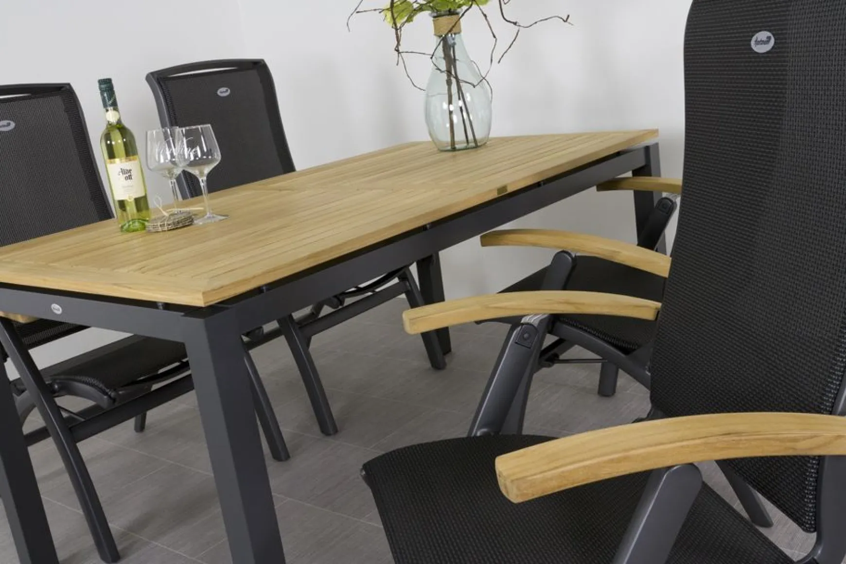 Hartman Da Vinci/Sonata 4-persoons verstelbare tuinset 160x90 cm. - Teak