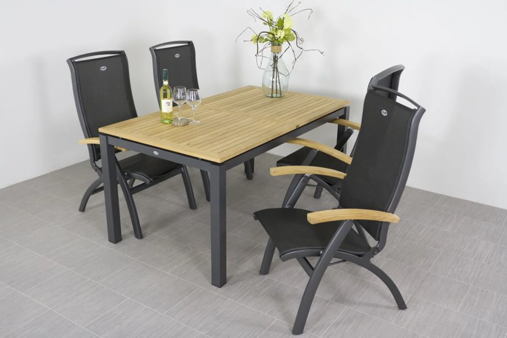 Hartman Da Vinci/Sonata 4-persoons verstelbare tuinset 160x90 cm. - Teak