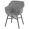 Hartman Delphine dining tuinstoel - Zwart/Wit